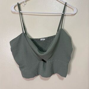 Green Cropped Tank Top